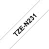 Labeltape Brother P-touch TZe-N231 ongelamineerd 12mm zwart op wit