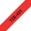 Labeltape Brother P-touch TZe-431 standaard 12mm zwart op rood