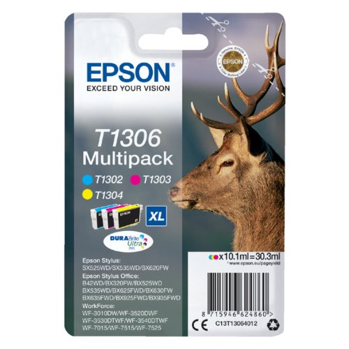 Inkcartridge Epson T1306 3 Kleuren Hc epson kopen in de aanbieding Inkcartridge Epson T1306 3 Kleuren Hc epson kopen in de aanbieding