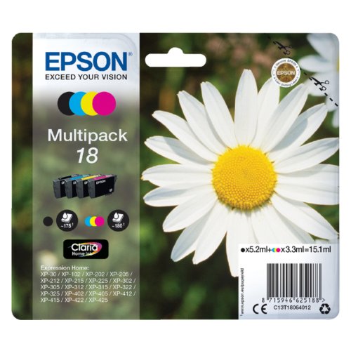 Inkcartridge Epson 18 T1806 Zwart 3 Kleuren epson kopen in de aanbieding Inkcartridge Epson 18 T1806 Zwart 3 Kleuren epson kopen in de aanbieding