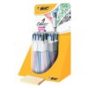 Balpen Bic 4kleuren shine medium zilver/paars/roze/blauw