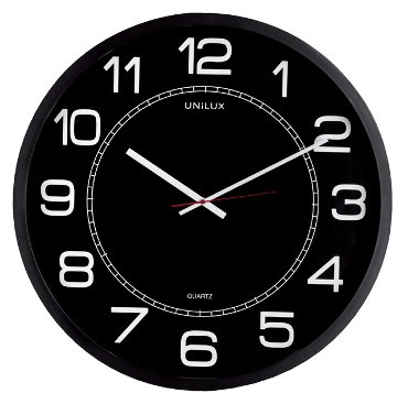 Wandklok Unilux Mega Ø57,5cm zwart