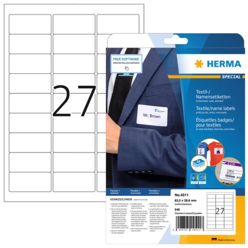 Naambadge Etiket Herma 4511 63 5X29 6Mm Wit herma kopen in de aanbieding