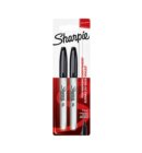Viltstift Sharpie rond fijn zwart blister à 2 stuks