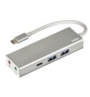 Hub Hama 3.1 USB-C naar USB-A + USB-C + 3,5mm-audio