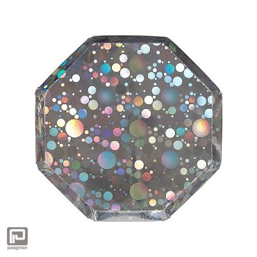 Meri Meri kerst bordjes holographic à 8 stuks