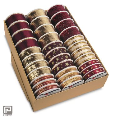 Prasent cadeaulint kerst, diverse maten, assorti bordeaux