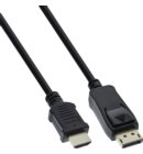 Kabel inLine Displayport HDMI 4K M/M 2 meter zwart