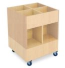 Foxis prentenboekenbak hoog 4-vaks, kleur beuken