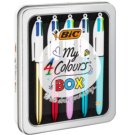 Balpen Bic 4kleuren My Bic medium assorti blik à 5 stuks