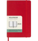 Agenda 2024 Moleskine 12M Planner Weekly 7dag/1pagina pocket 90x140mm soft cover scarlet red