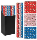 Cadeaupapier Sinterklaas, formaat: 200 x 70 cm, huisjes assorti
