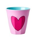 Rice melamine beker medium Hart roze