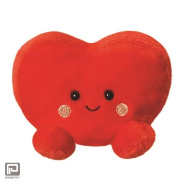 Palm Pal knuffel, liefdes hart, 13 cm