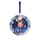 Heinen Delfts Blauw kerstornament - Gouden Eeuw roze, 6 cm