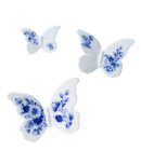 Heinen Delfts Blauw wanddecoratie - Vlinder set van 3