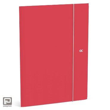 QC Colour - Elastomap folio, raspberry red