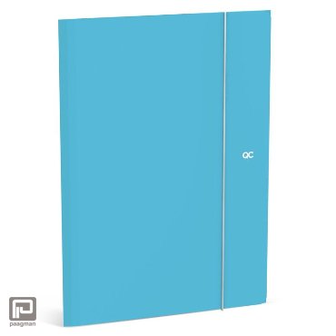 QC Colour limited edition - Elastomap folio, neon blauw