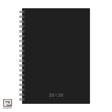 SOHO Black agenda 2025-2026 spiraal, 12 maanden, A5