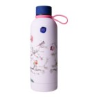 Heinen Delfts Blauw Waterfles bosvogels roze