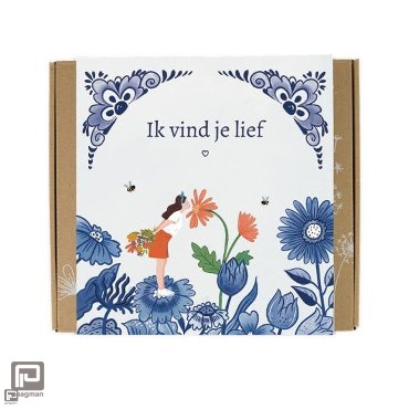 Blossombs bloembommetjes giftbox medium - Delfts blauw