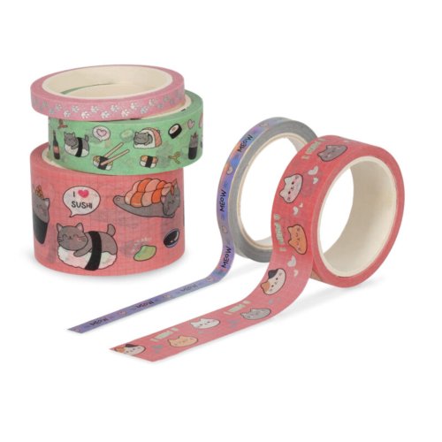 Legami set van 5 sticky tape - kitty