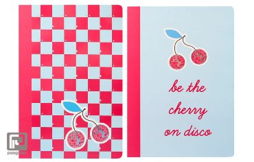 B'Log Cherry - Schrift A4, geruit