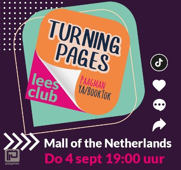 Ticket Turning Pages Leesclub Mall 4 september 2025 19:00 uur @ Westfield Mall of the Netherlands