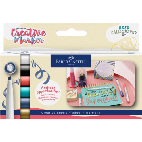Faber-Castell Faber castell marker creatief goldfaber beitelpunt c - soft lettering, 6 stuks